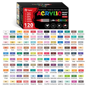 Pennarelli Acrilici con Punta a Pennello, 120 Colori Vivaci con Sistema di Controllo Diretto dell'Inchiostro Liquido, Penne per Dipingere su Sassi - Product Image 2
