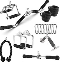Accessoires d'équipement de fitness pour salle de sport à domicile en acier : Poignée V-Grip verticale pour machine à câble, Poignée Small Fly/Row, Barre de traction High-Row