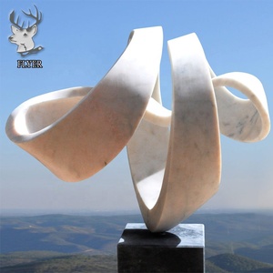 Escultura de Mármol Blanco Tallada a Mano, Estatua Abstracta de Gran Tamaño <span class=keywords><strong>para</strong></span> Jardín, Estilo Moderno, en Venta - Product Image 3