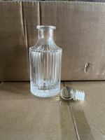 Bouteille diffuseur à roseaux en verre côtelé de 250 ml avec bouchon, récipient vide pour parfum, pour la décoration intérieure