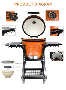 <span class=keywords><strong>Griglia</strong></span> BBQ Kamado SEB Polonia <span class=keywords><strong>con</strong></span> Carrello, Barbecue in Ceramica Kamado Bono, <span class=keywords><strong>Forno</strong></span> Tandoori a Carbone - Product Image 3