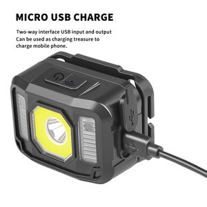 Mini COB + Led Đèn Pha 6000LM cảm biến chuyển động USB có thể sạc lại đèn pha Trắng + Đỏ chế độ cắm trại Đèn pin đầu ánh sáng đèn - Product Image 3