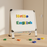 Jeu éducatif magnétique de 130 pièces : alphabet, lettres magnétiques en plastique et tableau d'écriture – Outil d'apprentissage précoce de l'anglais