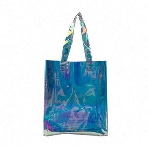 Bolsa de Compras Transparente Personalizada al por Mayor para Mujer, Bolsa de Hombro de PVC con Holograma Láser - Product Image 5