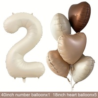 Vente chaude Ins40-inch crème blanc ballon numérique et 18 pouces amour ballon ensemble fête d'anniversaire fiançailles lieu décoration
