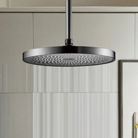 Douche de tête en plastique ABS gris Sortie d'eau unique Fonction de pluie à haute pression pour salle de bain, toilettes et salle de douche