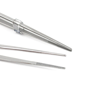 Pinzas de bayoneta de acero inoxidable de 14 cm con forma de pistola y punta dentada para manipulación de tejidos en laboratorios médicos y ORL - Product Image 2