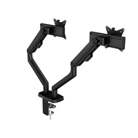Support de moniteur double bras flexible réglable en hauteur et inclinable pour écran LCD de bureau, support de moniteur unique 32 pouces 90 degrés en stock