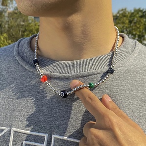 สร้อยคอโชคเกอร์ลูกเต๋าเลขแปดนำ<span class=keywords><strong>โชค</strong></span>สำหรับผู้ชาย สไตล์โบโฮ ลูกปัดเล็กๆ ประดับคอ เครื่องประดับแฟชั่นสำหรับทุกเพศ - Product Image 5