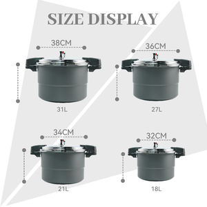 Cuisinière à vapeur sous pression en aluminium anodisé dur pour la maison, les restaurants et le commerce, 18L 21L 27L 31L - Product Image 3