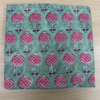 Nappe en coton 100% avec imprimé motif blocs de grenade vertes 58x58 pouces, couverture de table en coton floral bohème