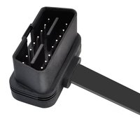 Codo de fideos ultrafino tipo coche OBD OBD2 macho a DB9 Cable plano con interruptor