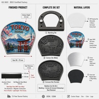 Imán de Recuerdo Personalizado de Tokio, Japón, con la Imagen del Monte Fuji, de Aluminio de 1.3 mm de Grosor, con Relieve 3D, Impresión Offset Duradera, Promocional