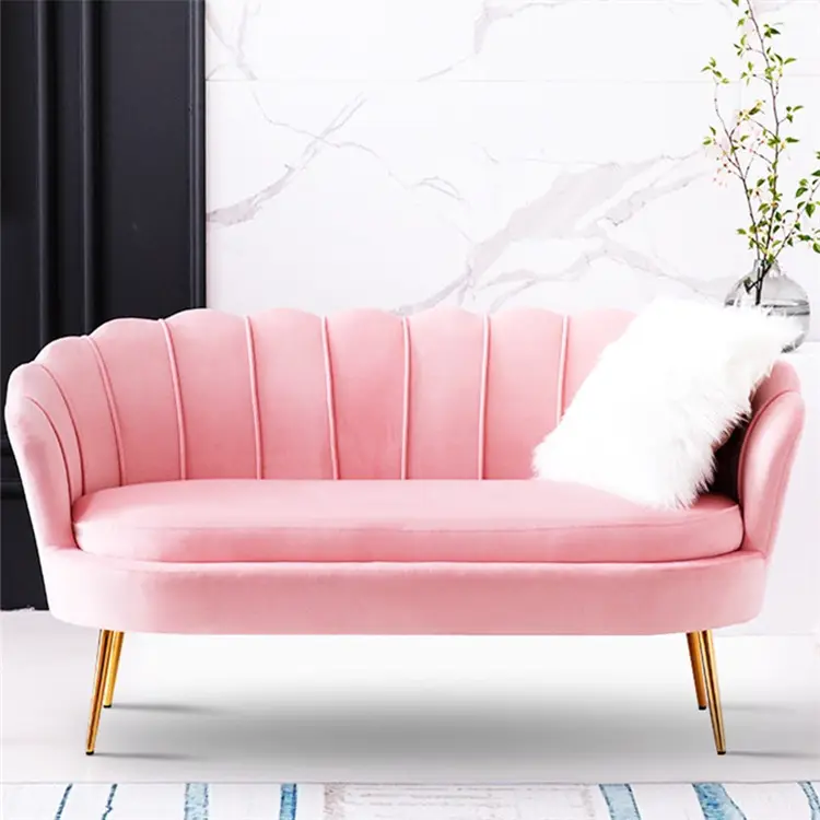 İskandinav güzellik salonu kanepe mobilya peluş kadife 2 koltuk Modern kanepeler