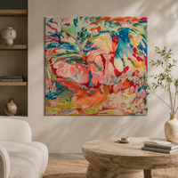 Peinture à l'huile sur toile abstraite peinte à la main, paysage abstrait, coups de pinceau épais, art mural moderne, tableau décoratif mural pour la décoration de la maison