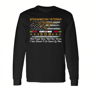 Camiseta de Manga Larga con Cuello Redondo para Hombre, Diseño de Veterano de Afganistán, Impresión en Serigrafía, Homenaje a Héroes de la Guerra - Product Image 2