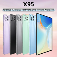 X95 10.1" Zenith Phablet 12GB+1TB 108MP 8000mAh 5G LTE Dual SIM+TF Type-C AMOLED 120Hz Layar Dome MTK Octa Core Elite Wi-Fi