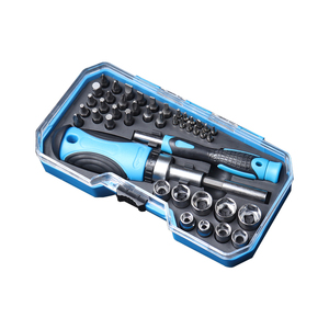 Juego de destornilladores de trinquete con caja Kit de manga de 44 piezas y cabezal de destornillador múltiple de precisión con extensión de mango de trinquete giratorio - Product Image 1