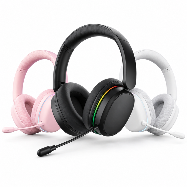 Hotbell G7 Pro Tri Mode Wireless Gaming Headset 2 4G  Wired 7 1 Surround RGB Headphones AI Noise Cancelling Mic 10ms Latency