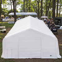 Abri de stationnement portable extérieur à double treillis en acier galvanisé, pour stockage, avec toit à pignon, résistant aux intempéries, plage de température 30+70°C