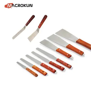 Screen printing ink knife/ stainless steel shovel knife with wooden handle spatula for mixing inks