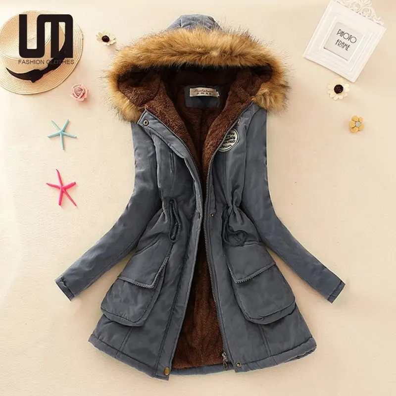 Liu Ming Winter Warm Women Hooded Oversized Casual Long Parka Loose Overcoat Femme Down Cotton Padded Jacket Coat