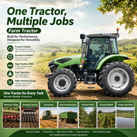 Tractor de Ruedas LAWNIO que Cumple con los Estándares Internacionales, Motor de 6 Cilindros, PTO de Doble Velocidad para Grandes Operaciones Agrícolas, Tractor 4x4