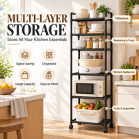 Étagère de rangement sur pied minimaliste blanche moderne tendance, chariot métallique pour salle de bain et cuisine