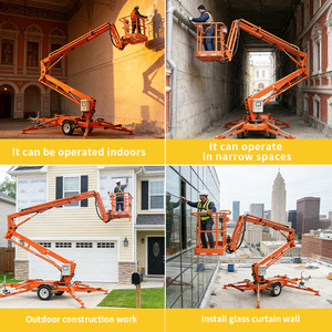 Plateforme de travail aérienne remorquable de 12 m - Tuyau haute pression 53 MPa, certifiée CE, charge de 200 kg et <span class=keywords><strong>essieu</strong></span> à torsion équilibrée - Product Image 6