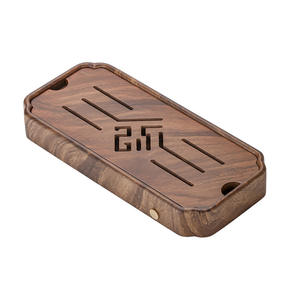 Bandeja de té de madera maciza con escurridor, adecuada para uso doméstico, perfecta para té Kung Fu. También incluye una sencilla bandeja de almacenamiento de agua y - Product Image 1