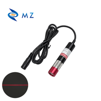 Module de diode laser à ligne rouge à mise au point réglable 638nm D16mm 10mW 20mW 30mW 50mW 100mW 5V 12V 24V de qualité industrielle pour le marquage