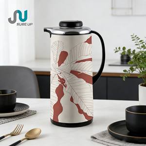 <span class=keywords><strong>Carafe</strong></span> isotherme en acier inoxydable <span class=keywords><strong>à</strong></span> double paroi <span class=keywords><strong>avec</strong></span> revêtement en verre rose et <span class=keywords><strong>bouchon</strong></span> rotatif, isolée sous vide - Product Image 1