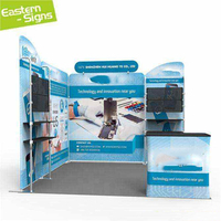 Stand d'exposition modulaire portable 3x3 pour salon professionnel, toile de fond en tissu tendu 10x10FT, équipement de cadre de stand d'exposition