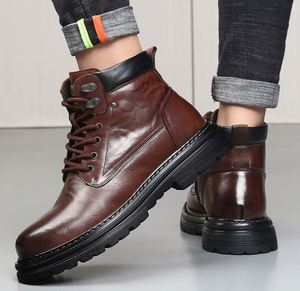 2026 Viral Men's Full-Grain Leather Ankle <b>Boots</b> | Winter Fur-Lined Waterproof Lightweight Workwear High-Top Design for <b>Boots</b> - Product Image 6