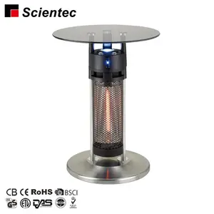 Chauffage de Table électrique infrarouge en fibre de carbone, fabricant Scientec, 1200W 65CM, avec lumière Led