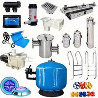 Kit complet d'accessoires pour piscine : filtre à sable, pompe, robot nettoyeur, éclairage LED pour piscine commerciale ou de villa