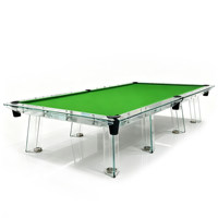 Table de billard chinoise BOJAZND de luxe en verre trempé acrylique transparent de 12 pieds pour l'intérieur de la villa