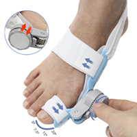 Correcteur d'oignon réglable Bouton à double direction Entretoises pour gros orteils renforcées d'acier Attelle orthopédique pour Hallux Valgus