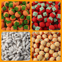 Décorations suspendues faites à la main Simulation exquise de petites fleurs artificielles Persimmons Cacahuètes Pommes Poires Porte-clés