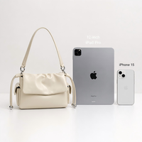 Tas Selempang Wanita Kulit Sapi Asli Label Pribadi Khusus, Model Musim Dingin, Ritsleting, Tali Tunggal, Elegan, Saku Samping Berkerut