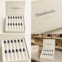 Boîte de découverte de parfums de luxe personnalisée, 12 emplacements, emballage en carton rigide crème pour ensemble de flacons de parfum, professionnel