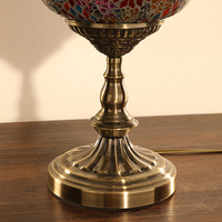 Fabrication de Marrakech fait à la main turc marocain coloré mosaïque vitrail lampe de table lanterne lumineuse