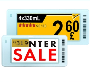 Étiquettes de prix électroniques E-Ink de 2,9 pouces, 4 couleurs, solution de vente au détail cloud Bluetooth, étiquettes de rayon électroniques ESL, étiquettes de prix numériques intelligentes - Product Image 1