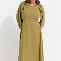 Robe Musulmane Élégante en Coton Premium Willson pour Femme, Longue Robe Arabe Modeste de Dubaï, Tenues Musulmanes Élégantes pour Femme 2026