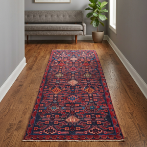Hand Knotted <b>Wool</b> High Pile Eco-Friendly Rug Luxurious Vintage Design Artisan <b>Crafted</b> Long Runner for Hallway Home Decor - Product Image 3