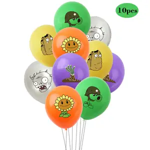 Nuevas plantas vs. Zombies PVZ decoraciones temáticas para fiesta de cumpleaños globo bandera conjunto de dibujos animados