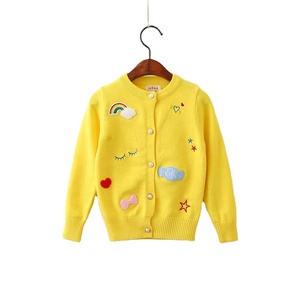 China Product Girls Sweater Kid's Solid Color Soft Knit Fabric Cardigan Sweater by Computer <b>Knitting</b> <b>Machine</b> - Product Image 2