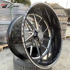Ruedas de plato profundo negras forjadas ZW 8x170 para GMC Sierra 3500 <span class=keywords><strong>HD</strong></span> Hummer H2 Truck Deep cóncavo todoterreno 22 24 26 28 pulgadas llantas - Product Image 2