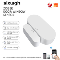 Capteur de porte/fenêtre Zigbee SIXWGH compatible Tuya Smart Life, capteur de contact avec alarme et liaison de scène via application, nécessite une passerelle Zigbee
