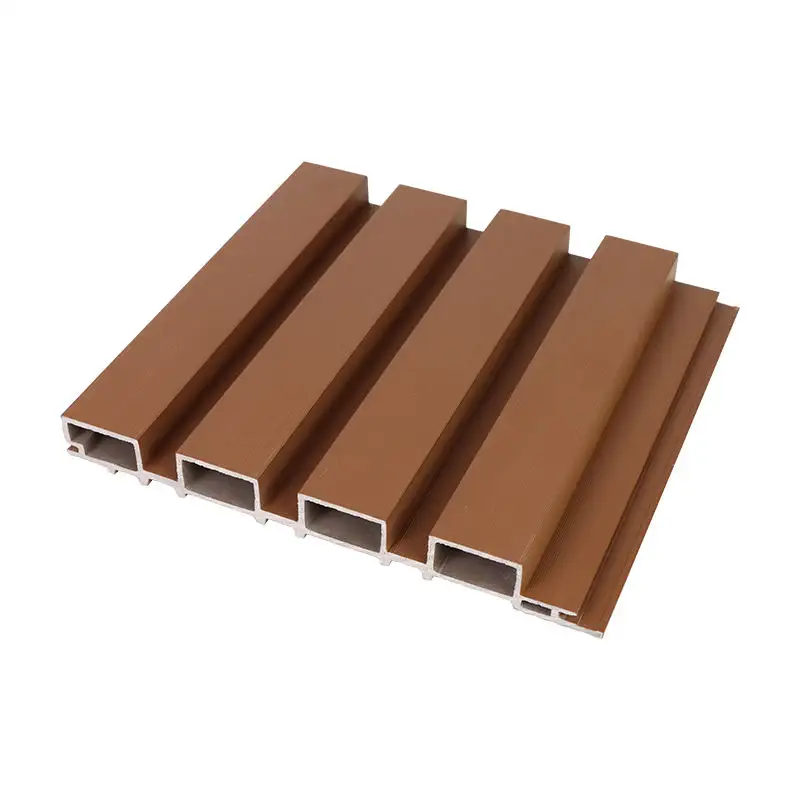 Hot Exterior Outdoor Co Extrusion Decorative Board Louvers Facade Panel Pvc Wood Plastic Composite Wpc Great Wall Cladding Panel